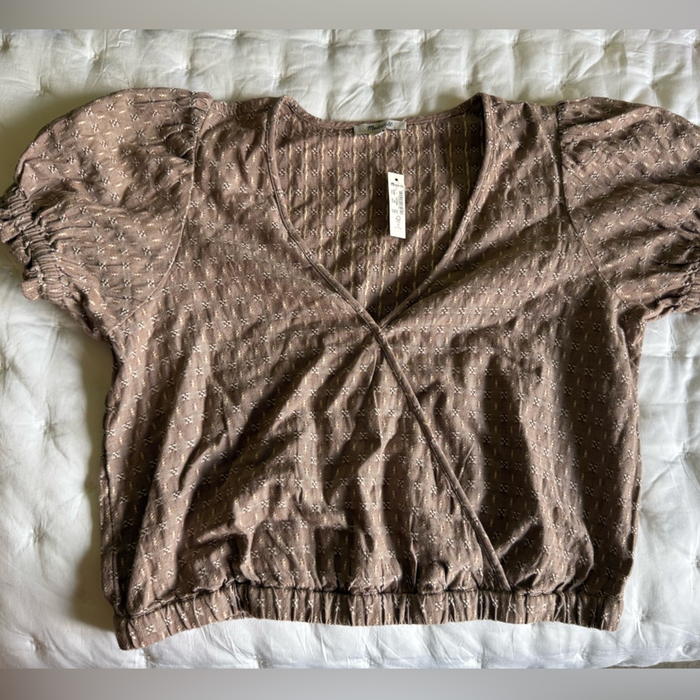 Madewell Textured Tan Blouse